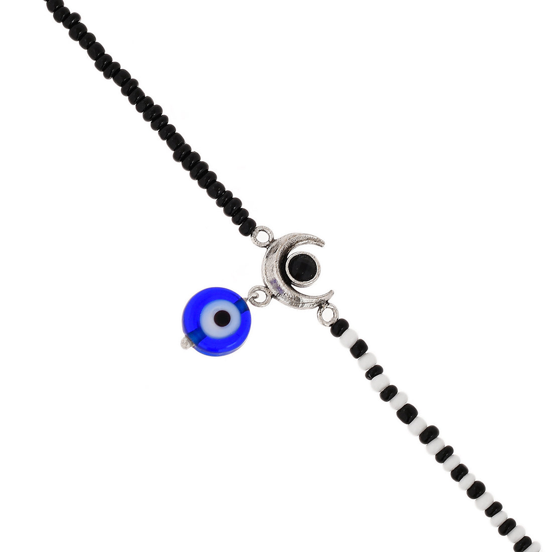 Women's Evil Eye Blue Hanging Bead Anklet - Voylla
