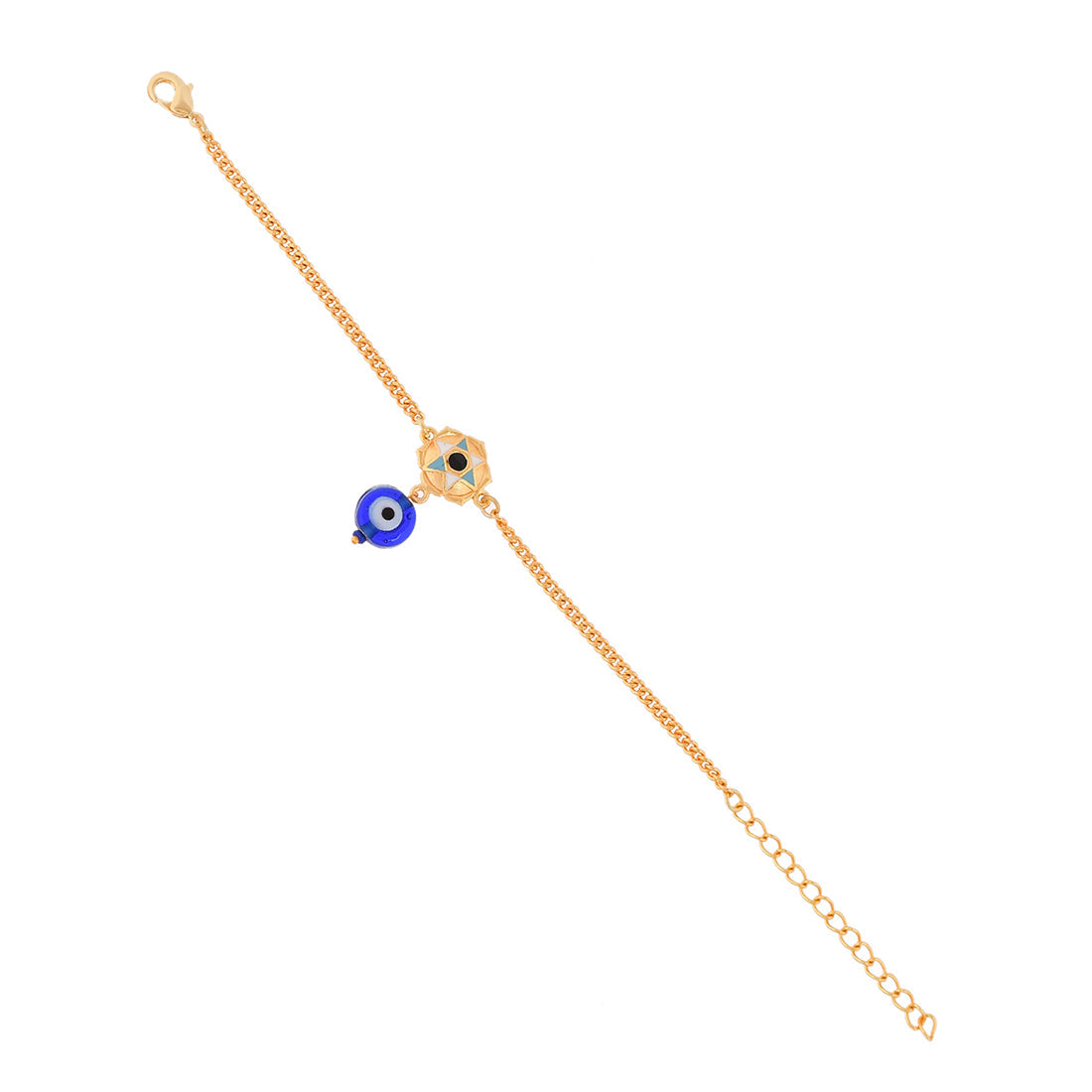 Women's Evil Eye Gold Plated Anklets With Motif Design - Voylla