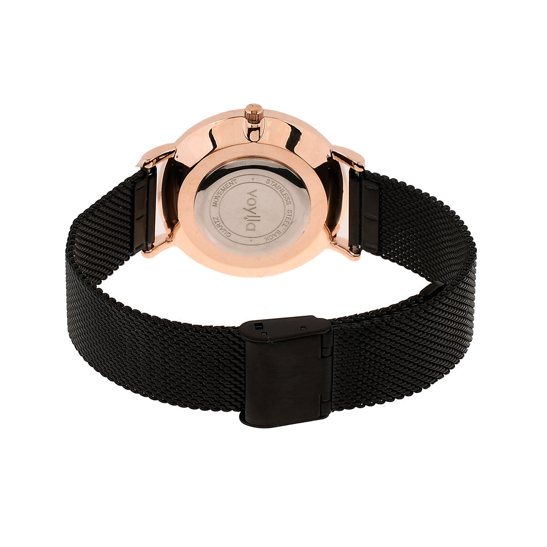 Voylla Studded Black Dial Watch - Voylla