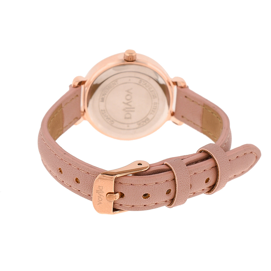 Voylla Rose Gold Plated Floral Dial Watch - Voylla