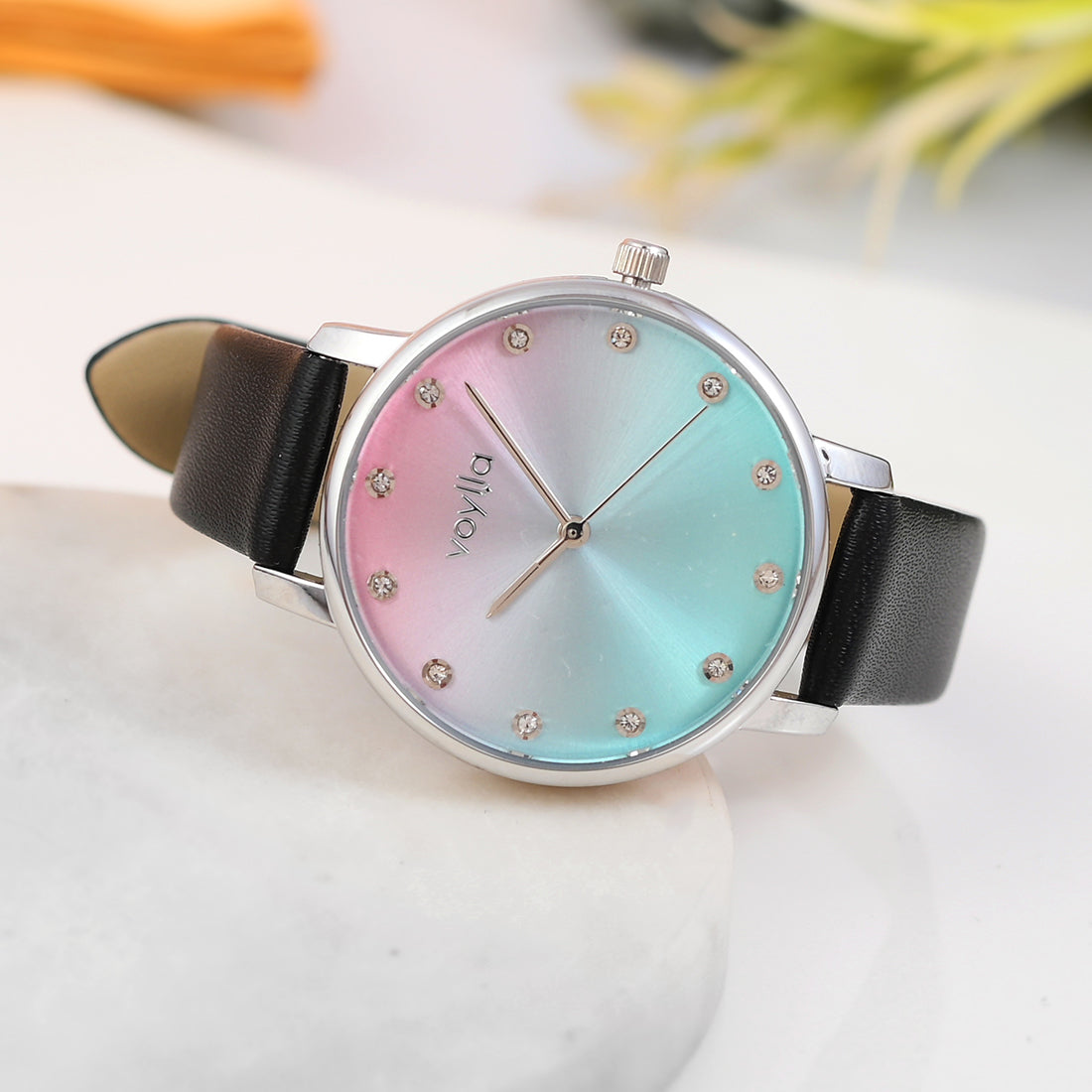 Voylla Studded Multicoloured Dial Watch - Voylla