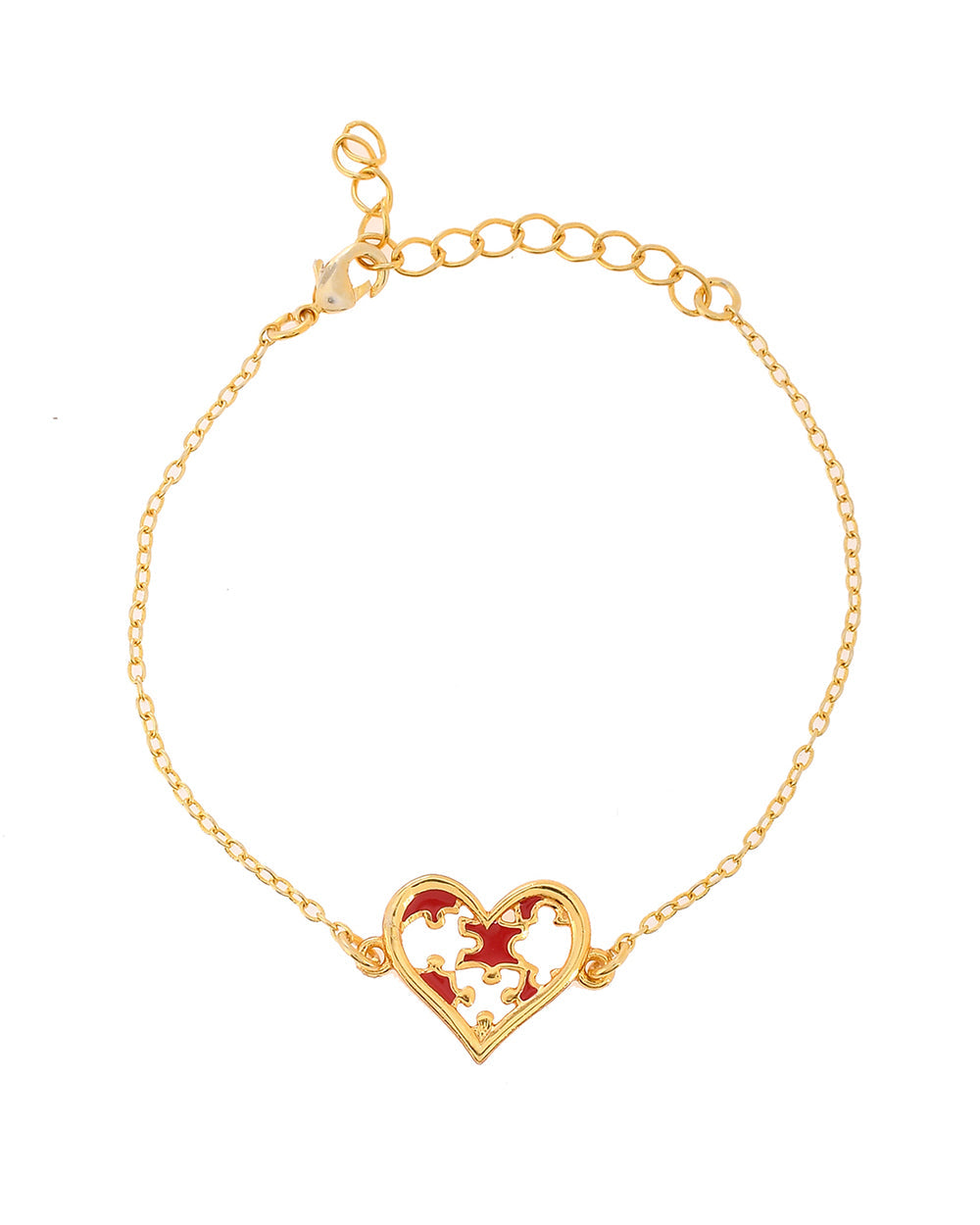 Women's Jigsaw Heart Bracelet - Voylla
