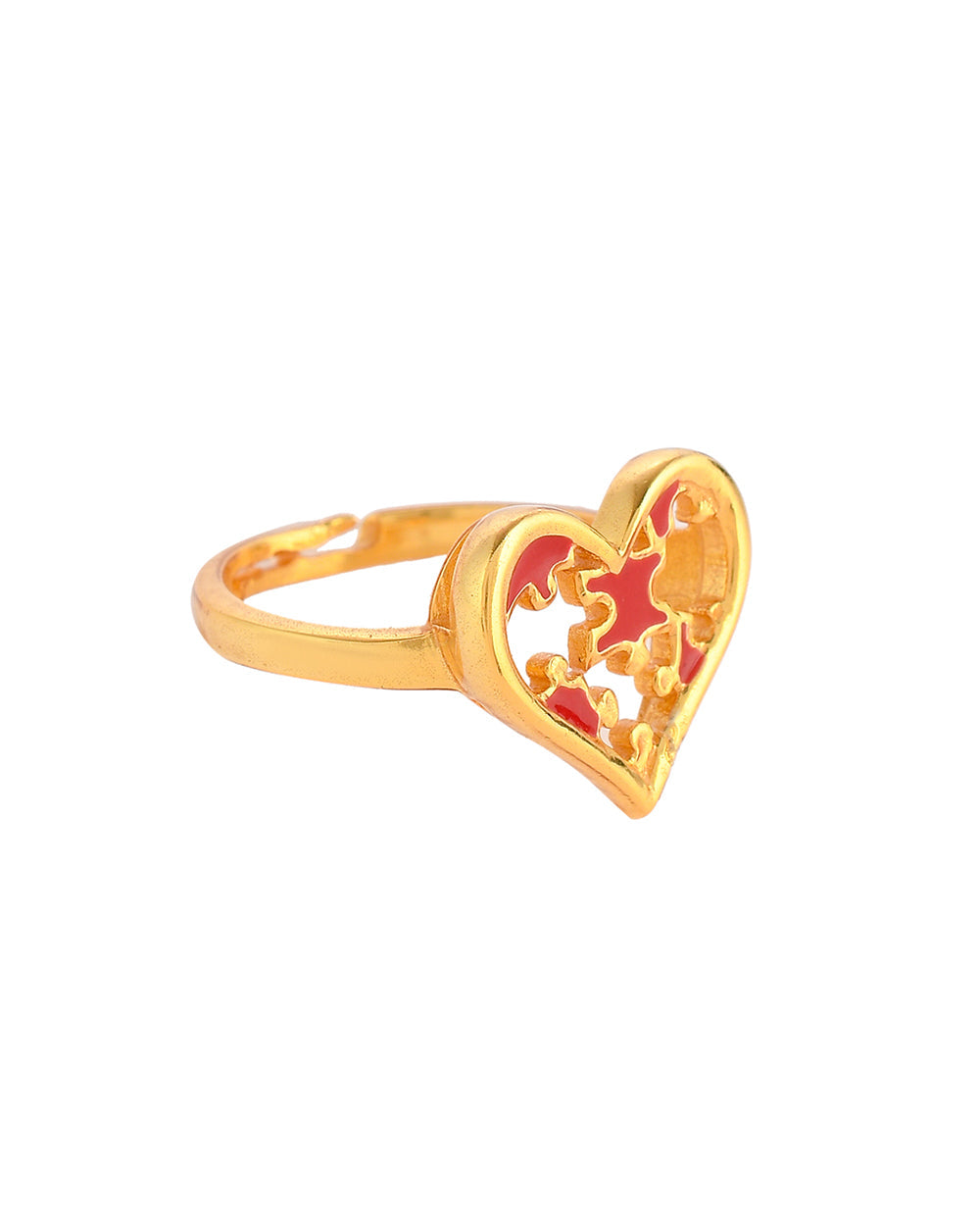 Women's Jigsaw Heart Ring - Voylla
