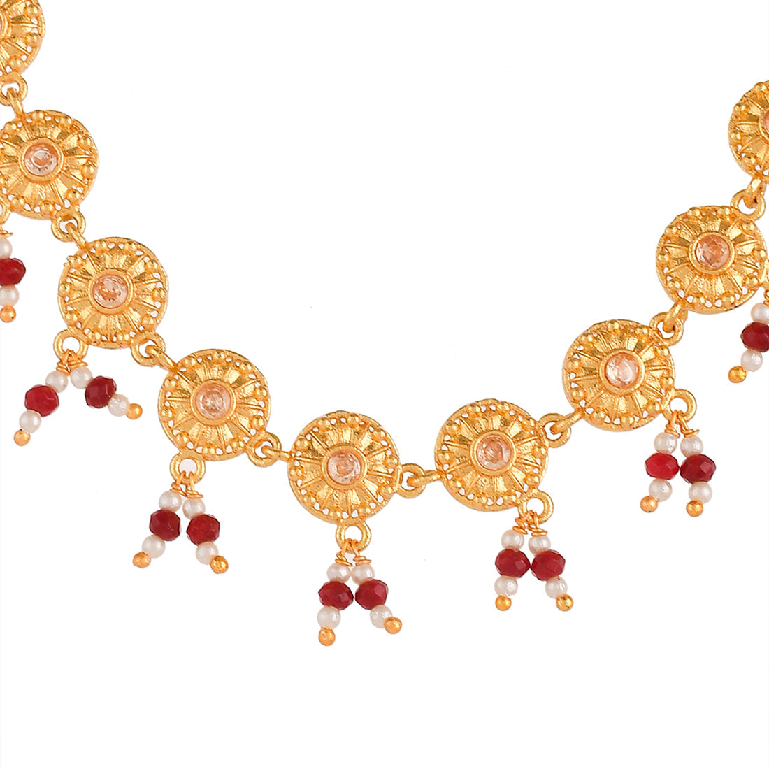Women's Abharan Yellow Gold Plated Lightly Embellished Jewellery Set - Voylla
