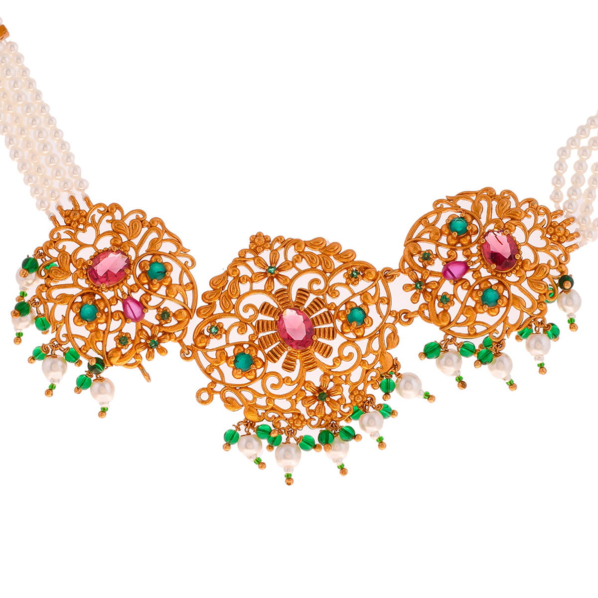 Women's Bela Floral Choker Necklace Set - Voylla