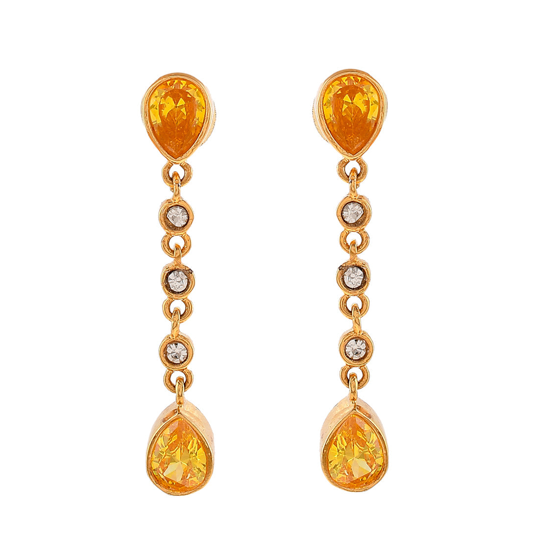 Women's Amber Pear Drop Earrings - Voylla