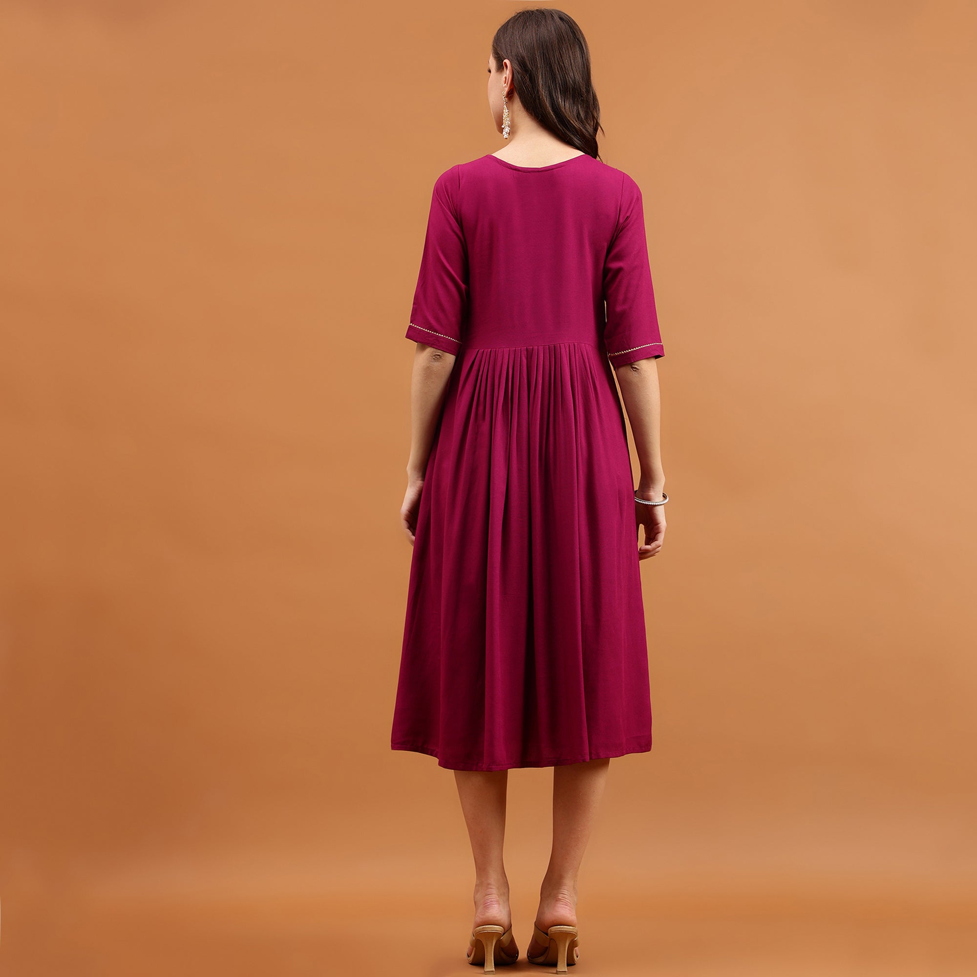 Women's Purple Viscose Rayon Kurti - Dwija Fashion