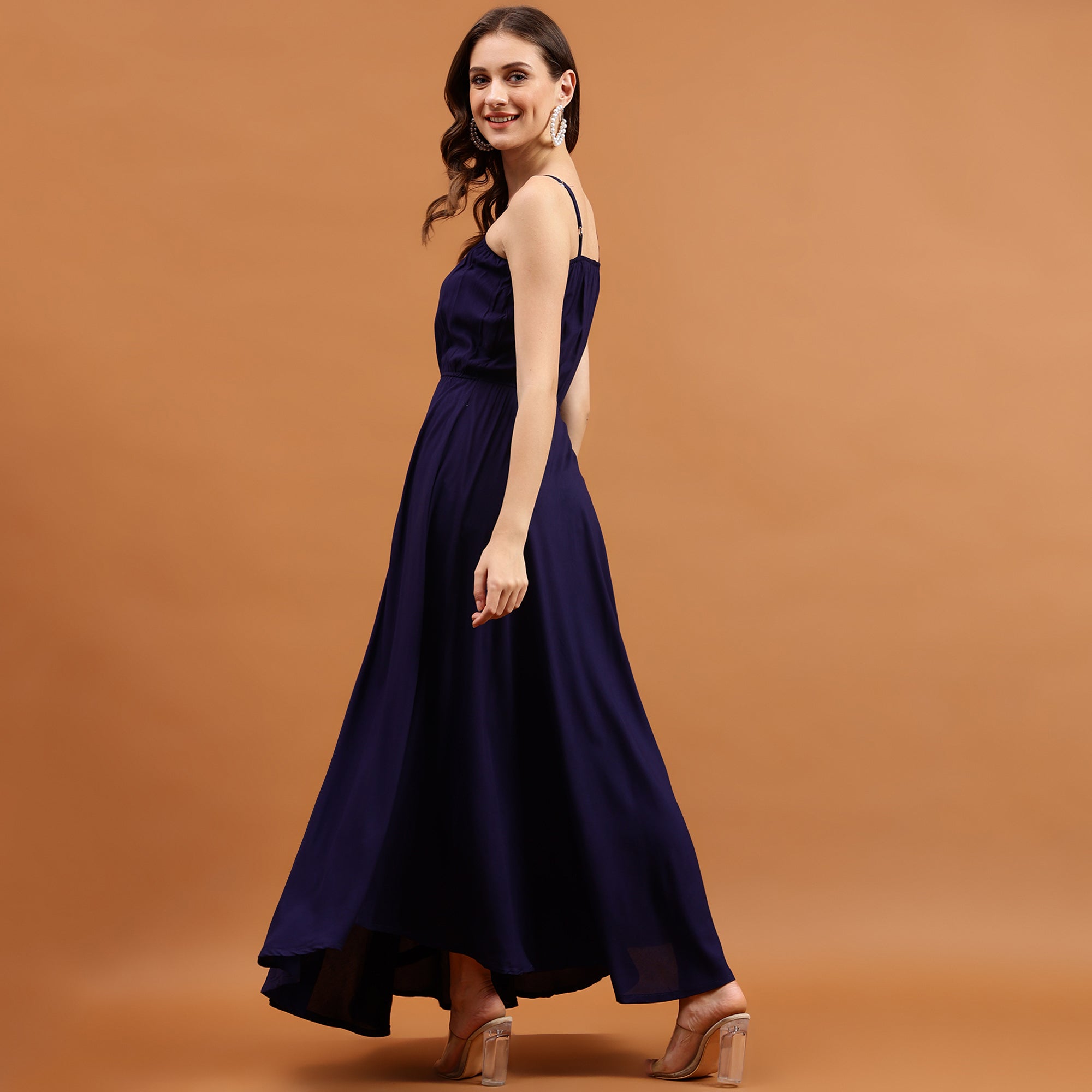 Women's Navy Blue Viscose Rayon Top - Dwija Fashion