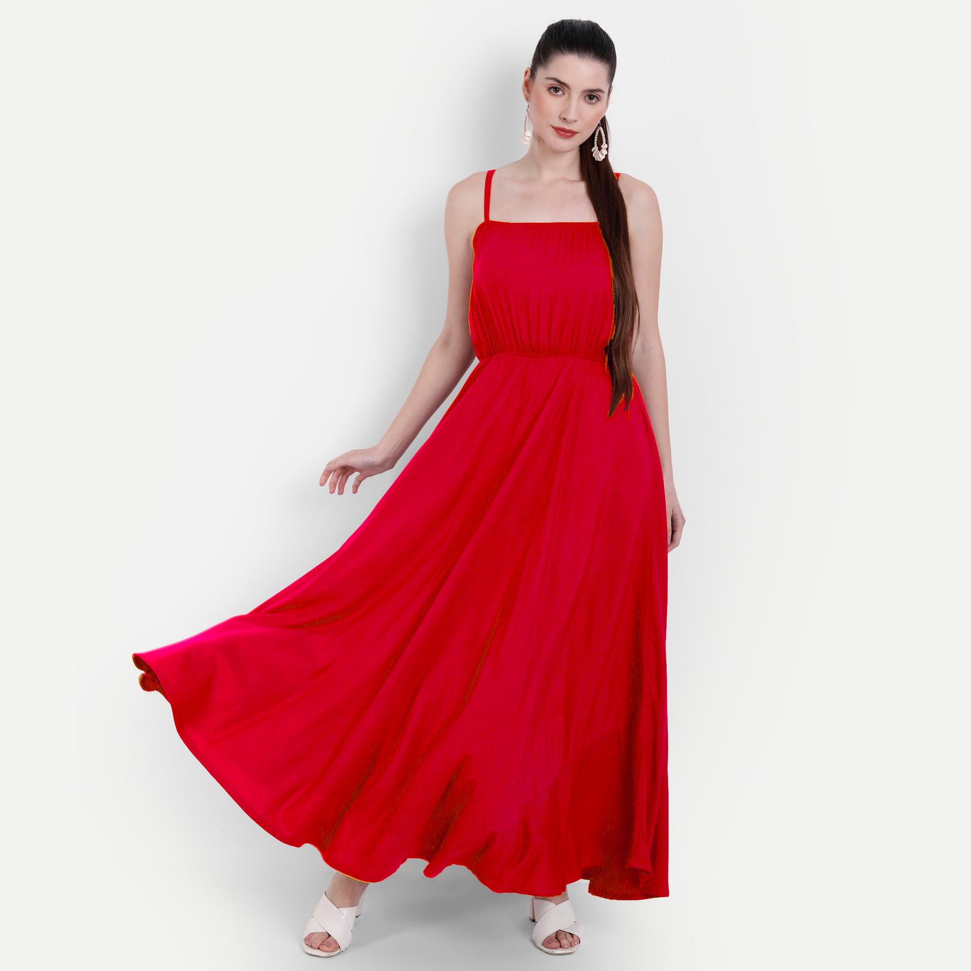 Women's Red Viscose Rayon Top - Dwija Fashion