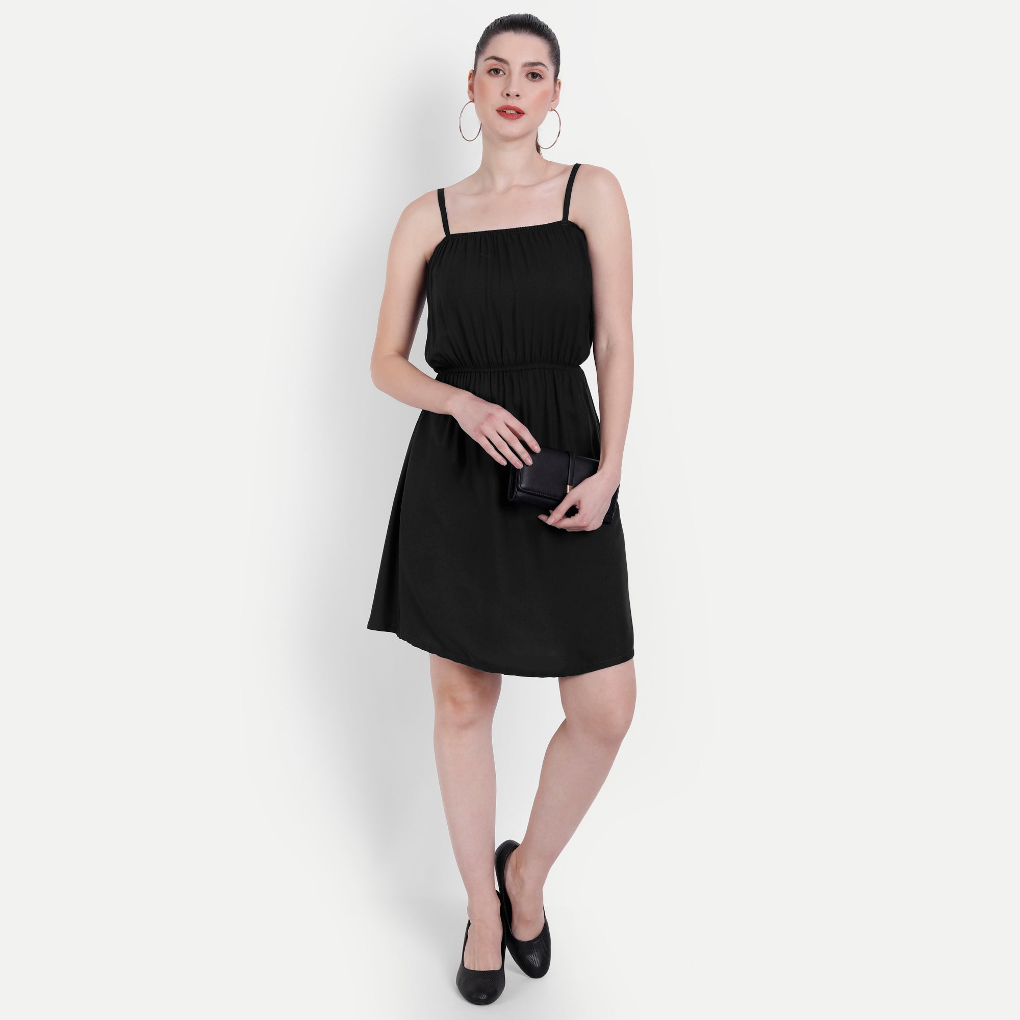 Women's Black Viscose Rayon Top - Dwija Fashion
