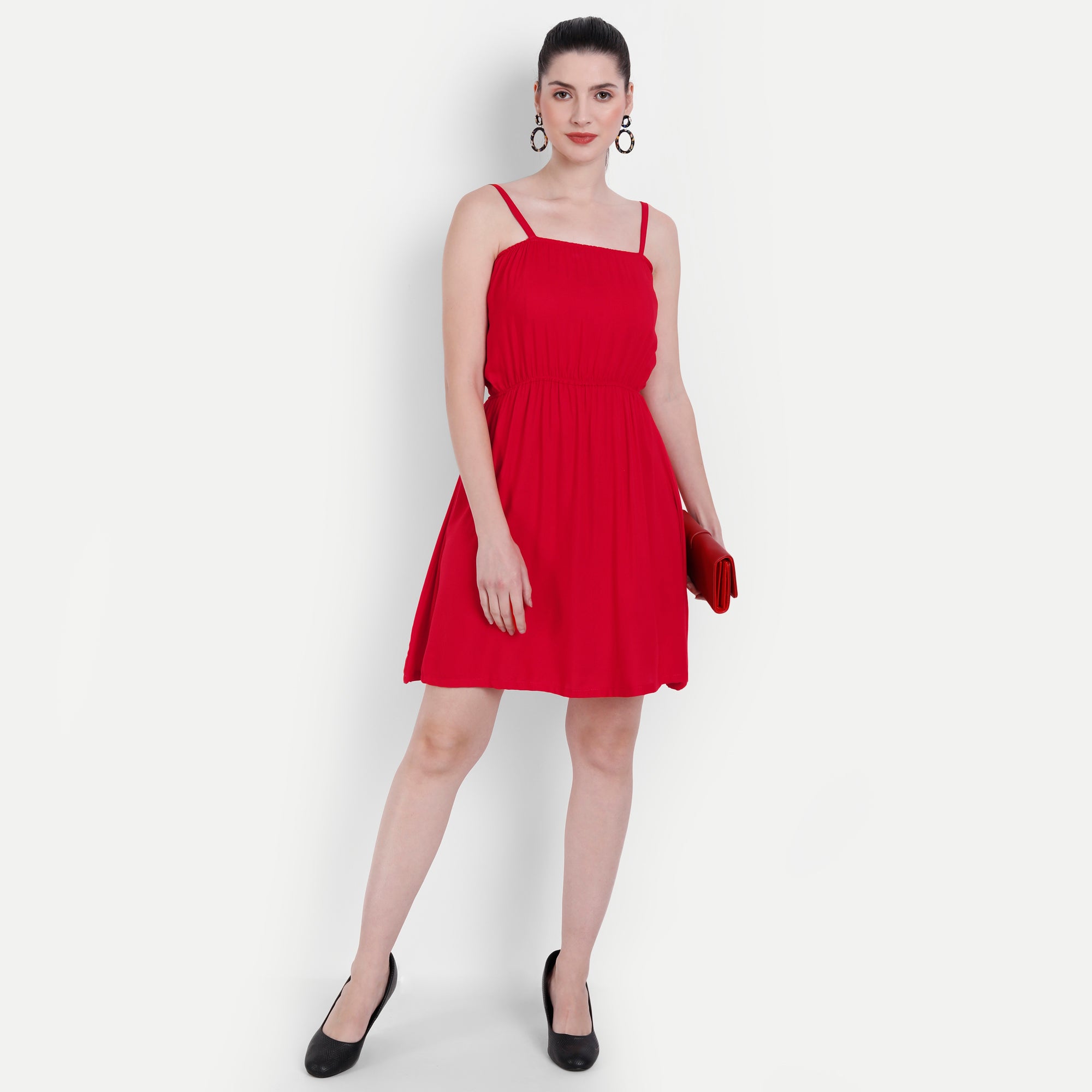 Women's Red Viscose Rayon Top - Dwija Fashion