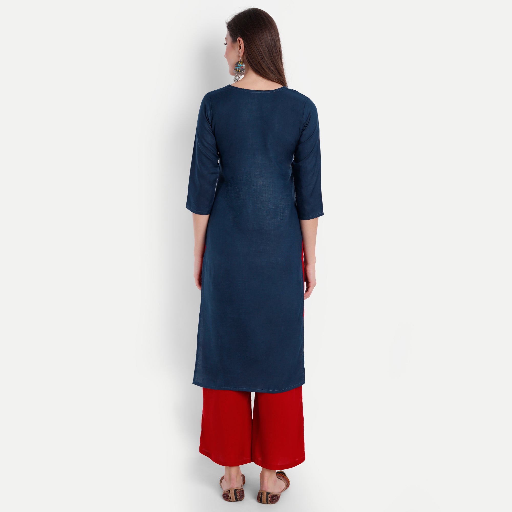 Women's Blue Cotton Kurti - Dwija Fashion