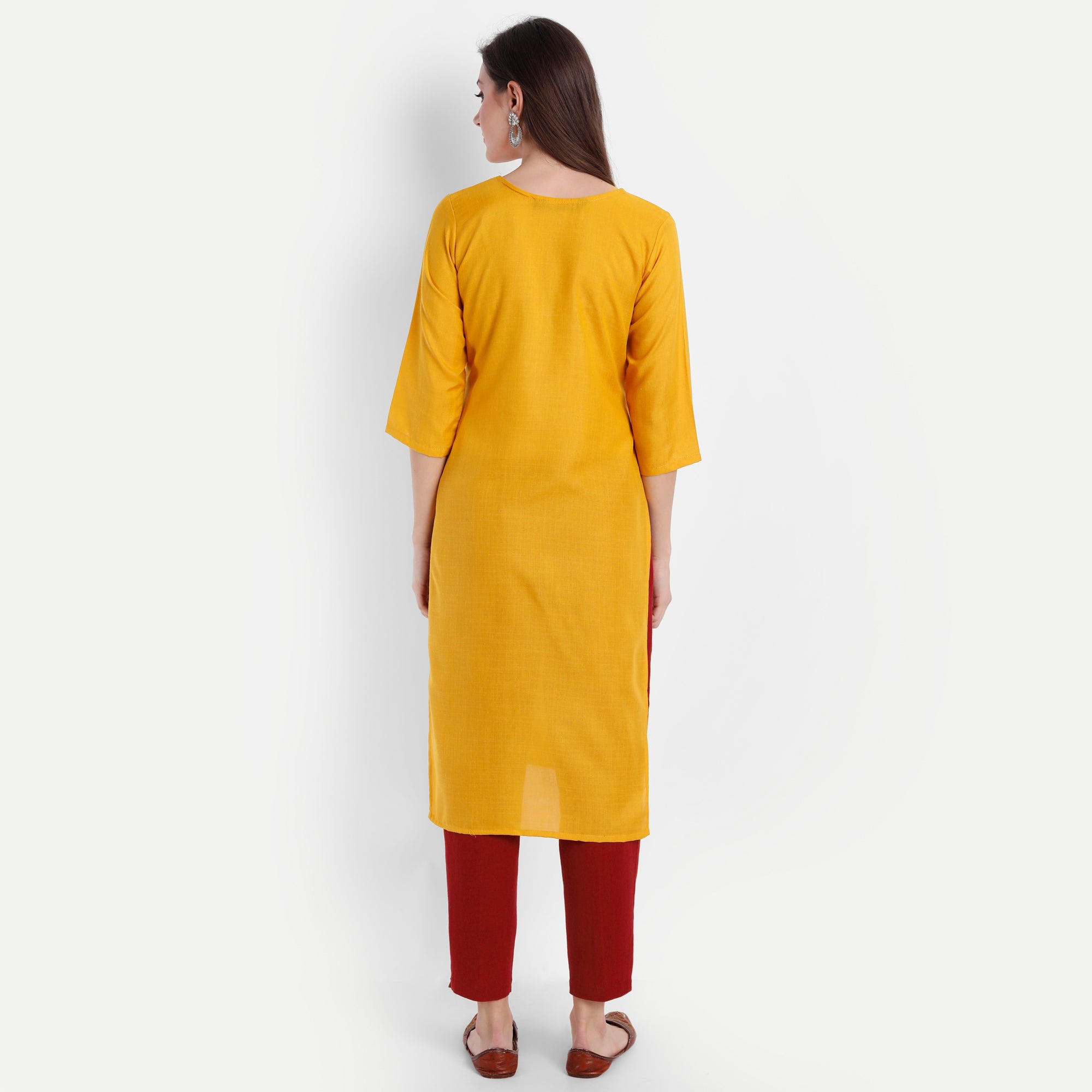 Women's Yellow Cotton Kurti - Dwija Fashion
