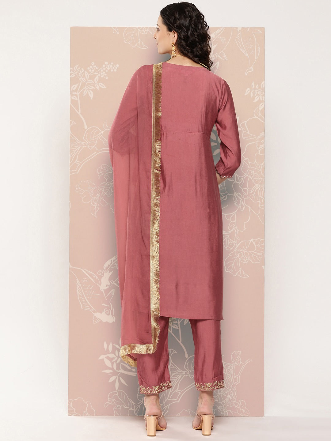 Women's Peach Embroidery Viscose Kurti Collection - Dwija Fashion