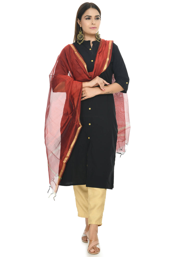 Women's Banarsi Chanderi Piping Dupatta Mfd0032