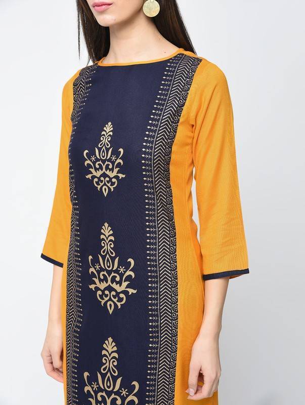 Women's Block Printed Straight Kurta
