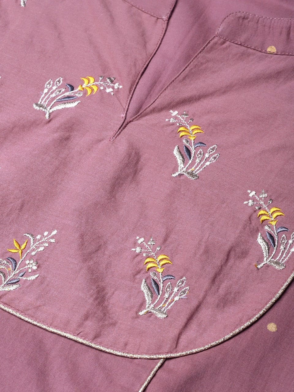 Women's Purple Foil Print Straight Kurta - Varanga