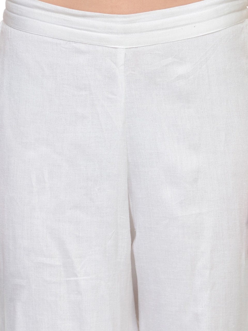 Women's White Ankle Lenths Pants - Varanga