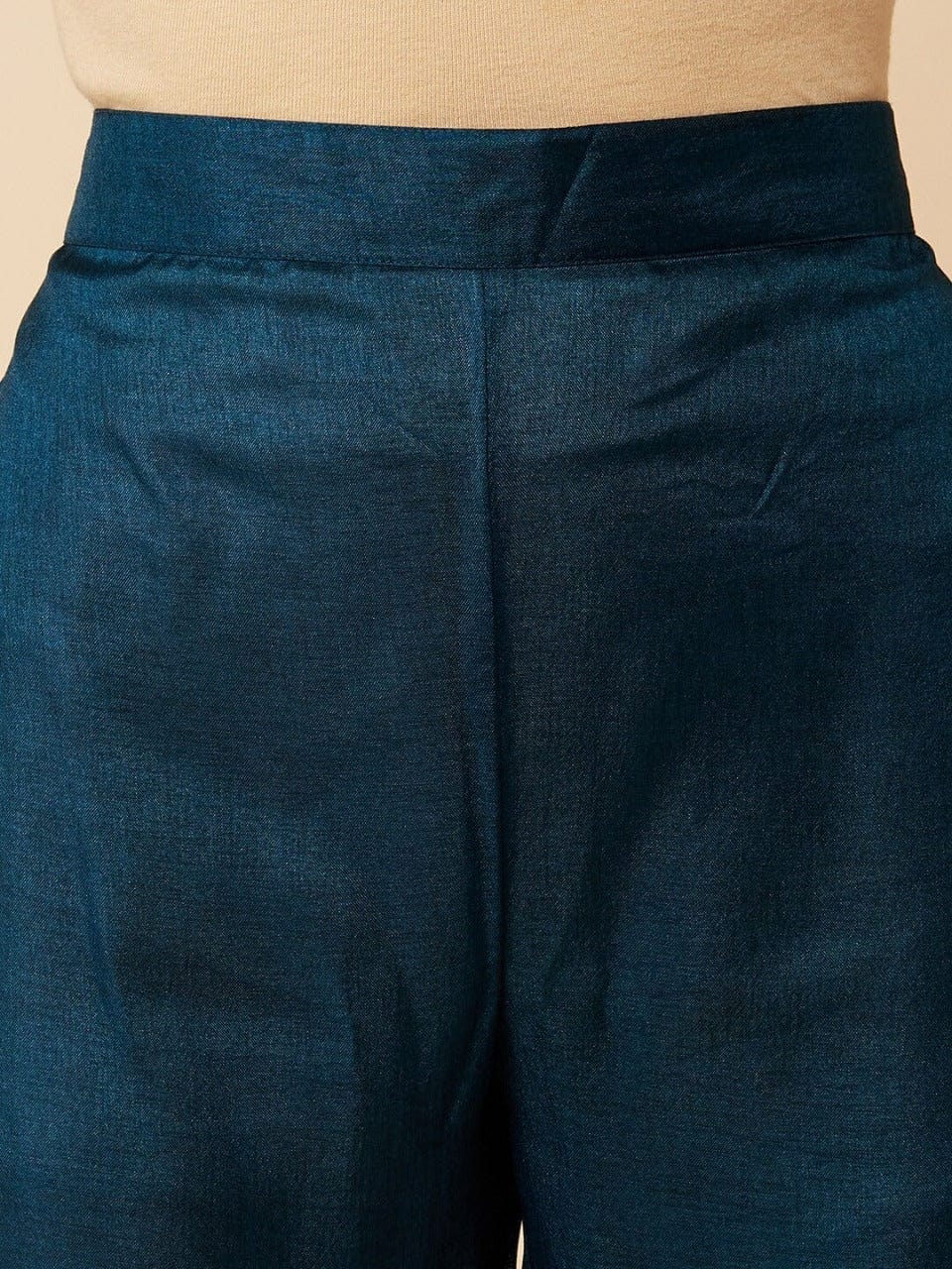 Women's Teal Yoke Design Kurti with Trousers - Varanga
