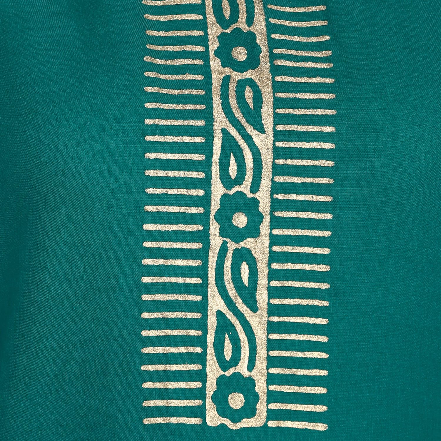 Women's Green Printed Straight Kurta - Wahe-Noor