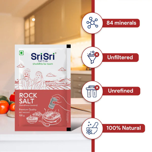 Rock Salt - Premium Quality, 100g - Sri Sri Tattva