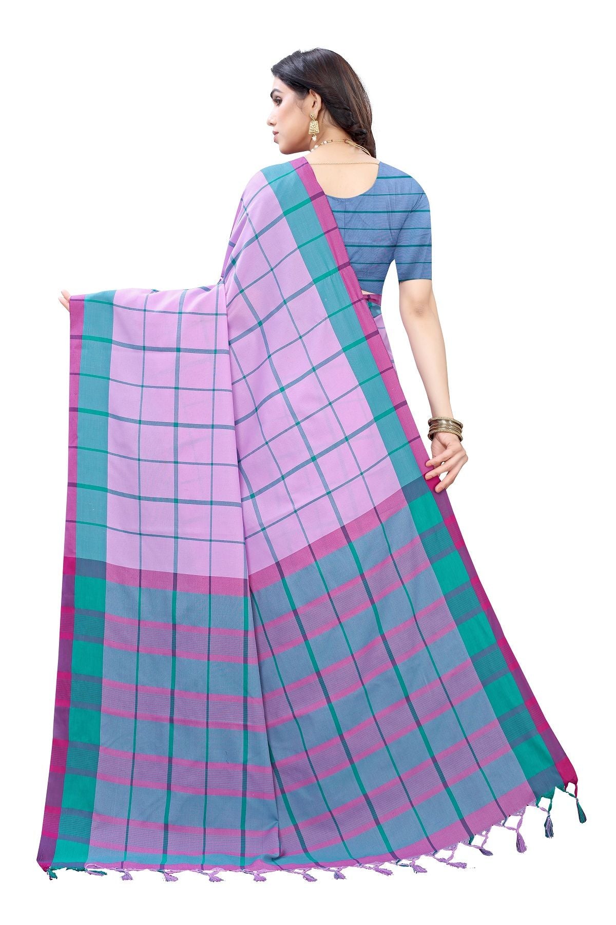 Women's Vamika Lavendar Cotton Silk Weaving Saree - Vamika