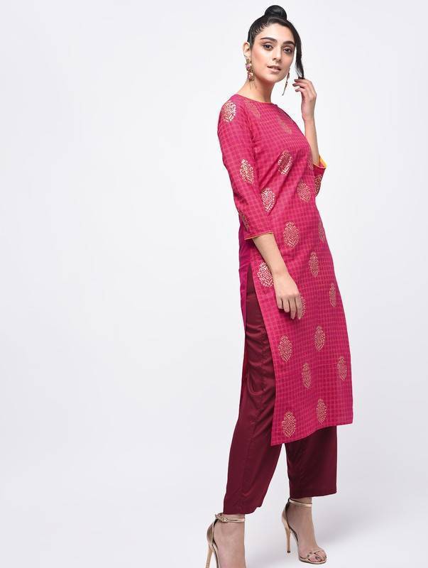 Women's Block Printed Straight Kurta