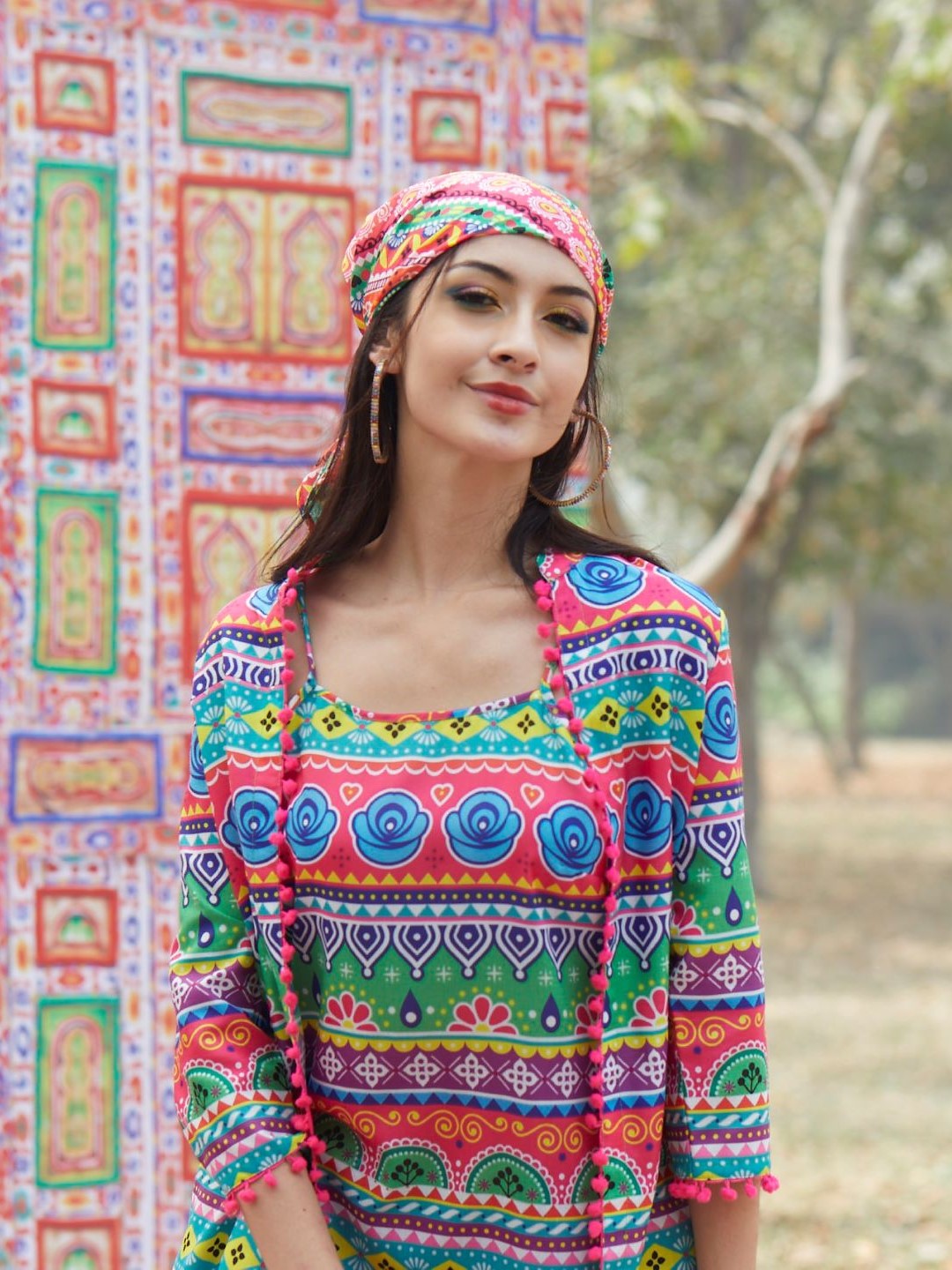 Women's Multicolor Floral Print Jacket - Aks