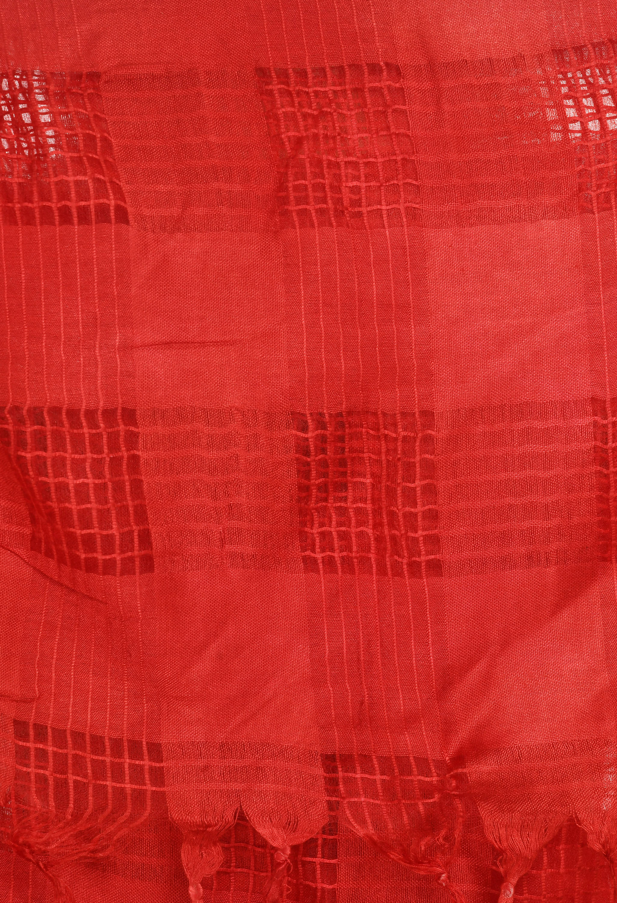 Women's Red Colour Window Design Cotton Dupatta Mfd0014 - Moeza