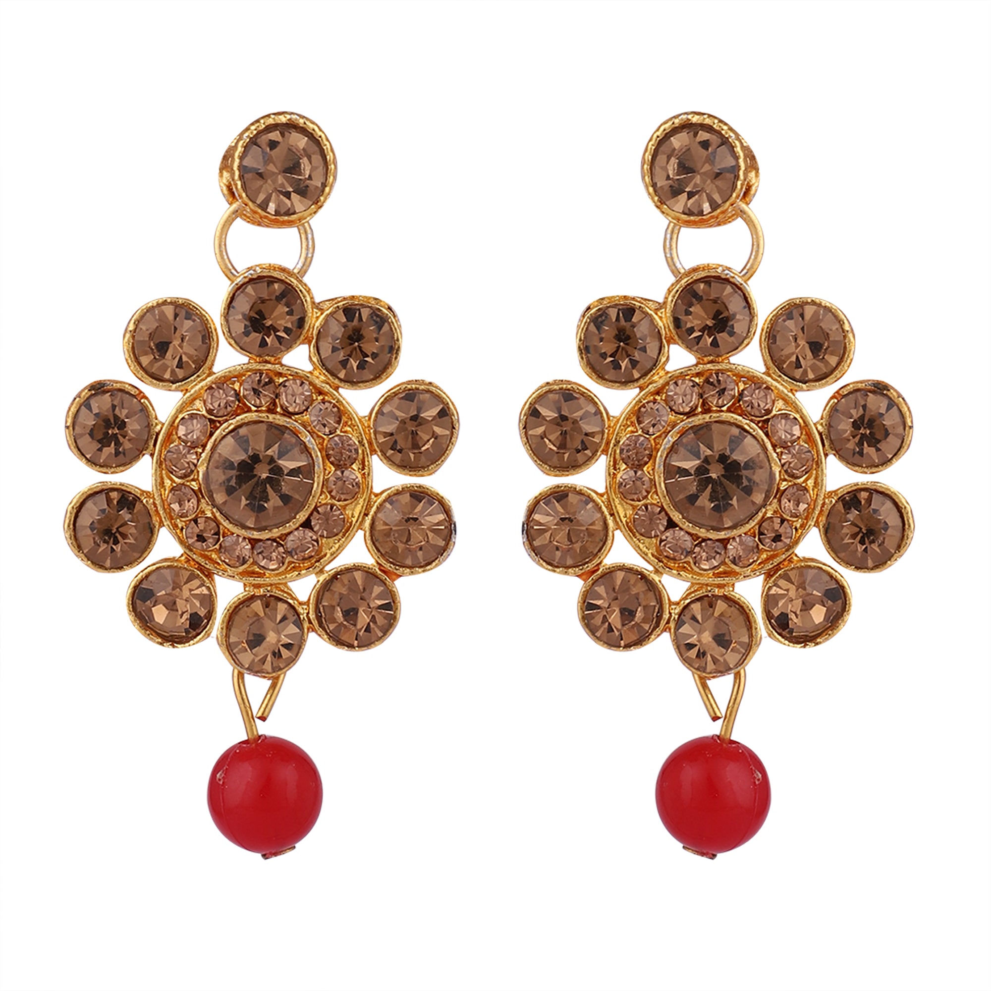 Women's Trending Red Choker Set With Maang Tikka  - Zaffre Collections