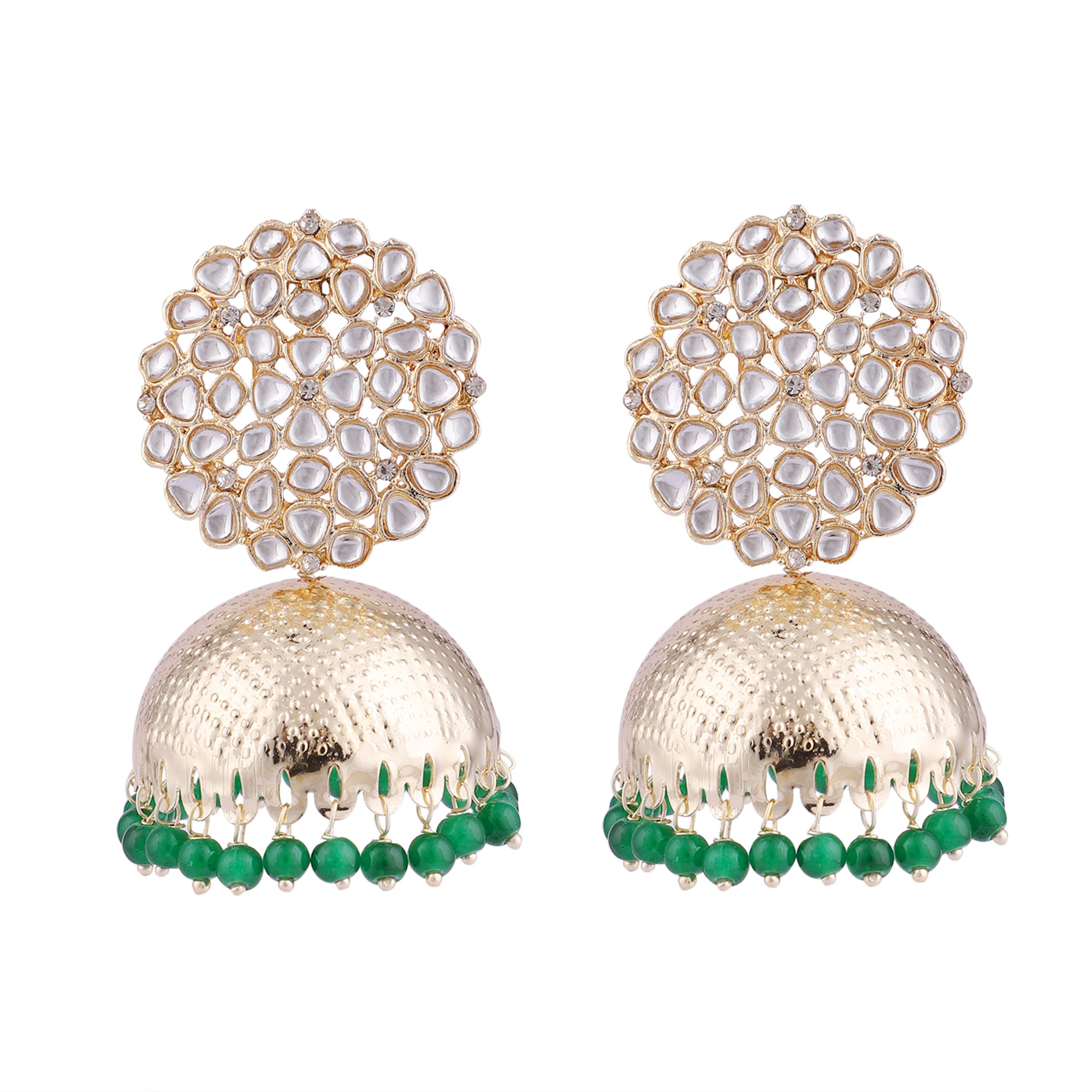Women's Luxury Green Color Jhumka - Zaffre Collections