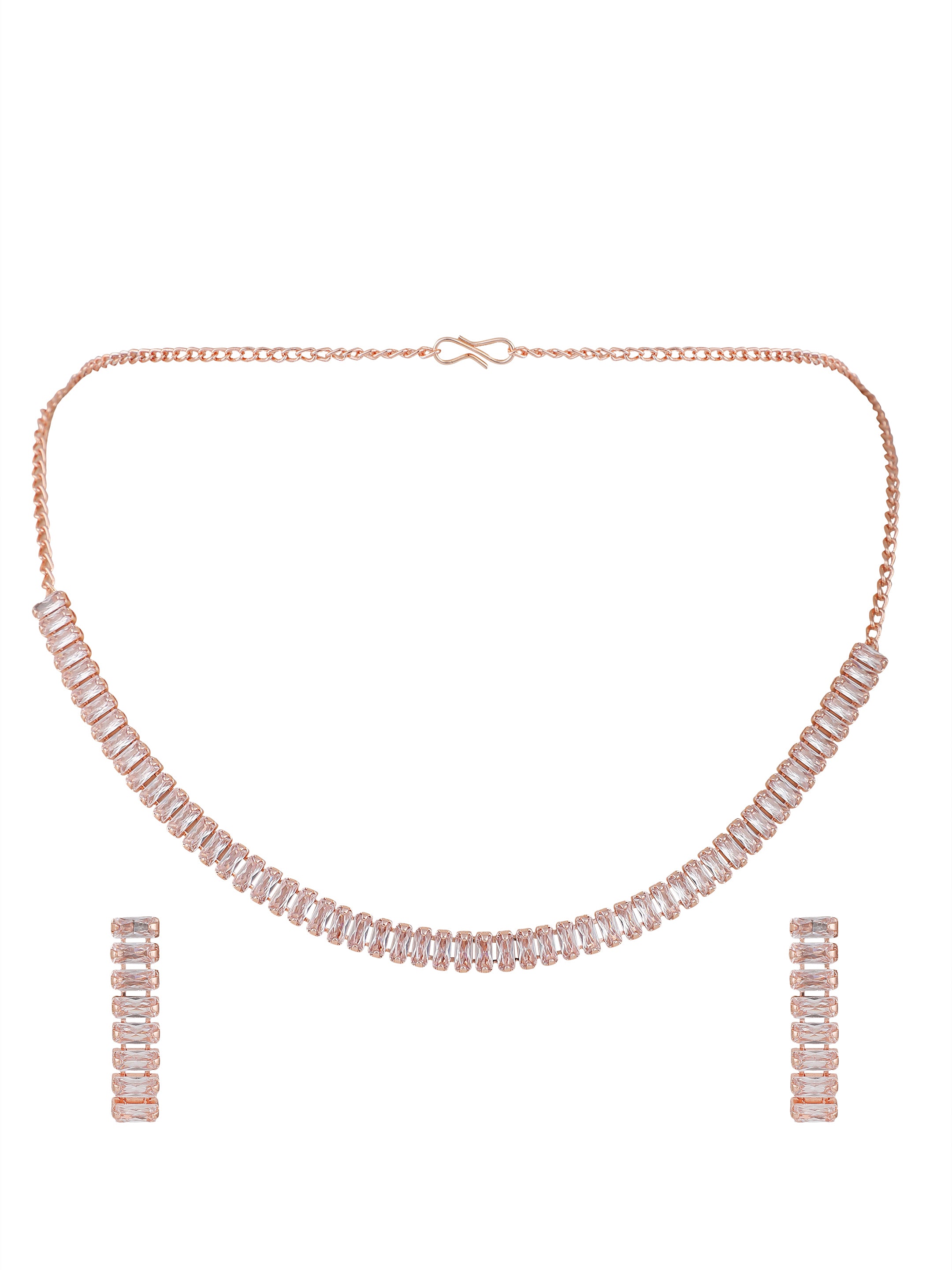 Women's Ad Rose Gold Necklace Set - Zaffre Collections
