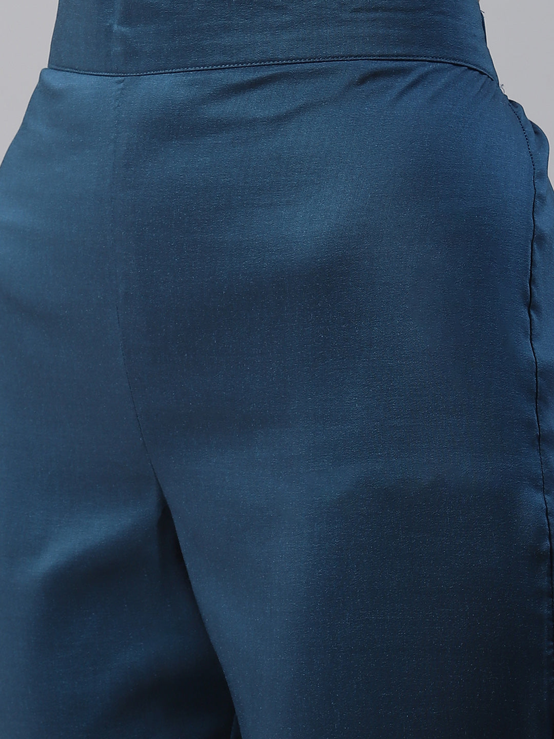 Women Teal Blue Kurta With Pant Set by Ziyaa (2pcs Set)