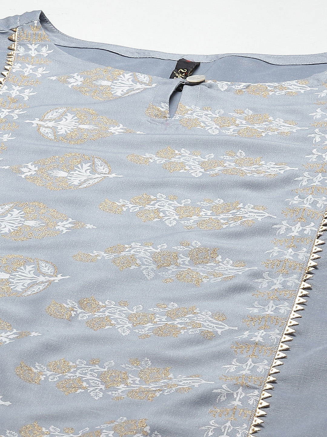 Women's Grey Printed Kurta And Pant Set by Ziyaa- (2pcs set)