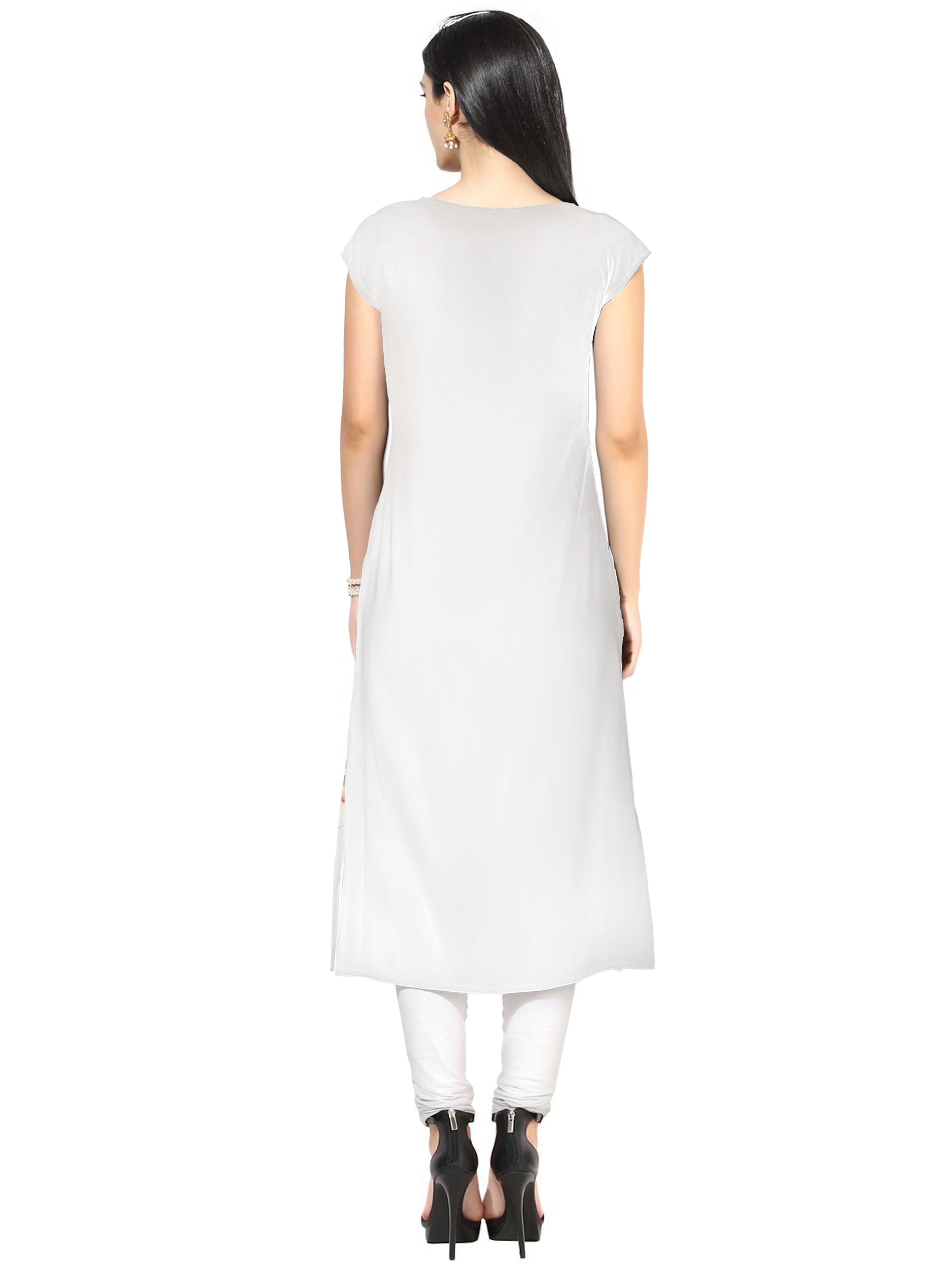Women's Printed White kurta by Ziyaa- (1pc set)