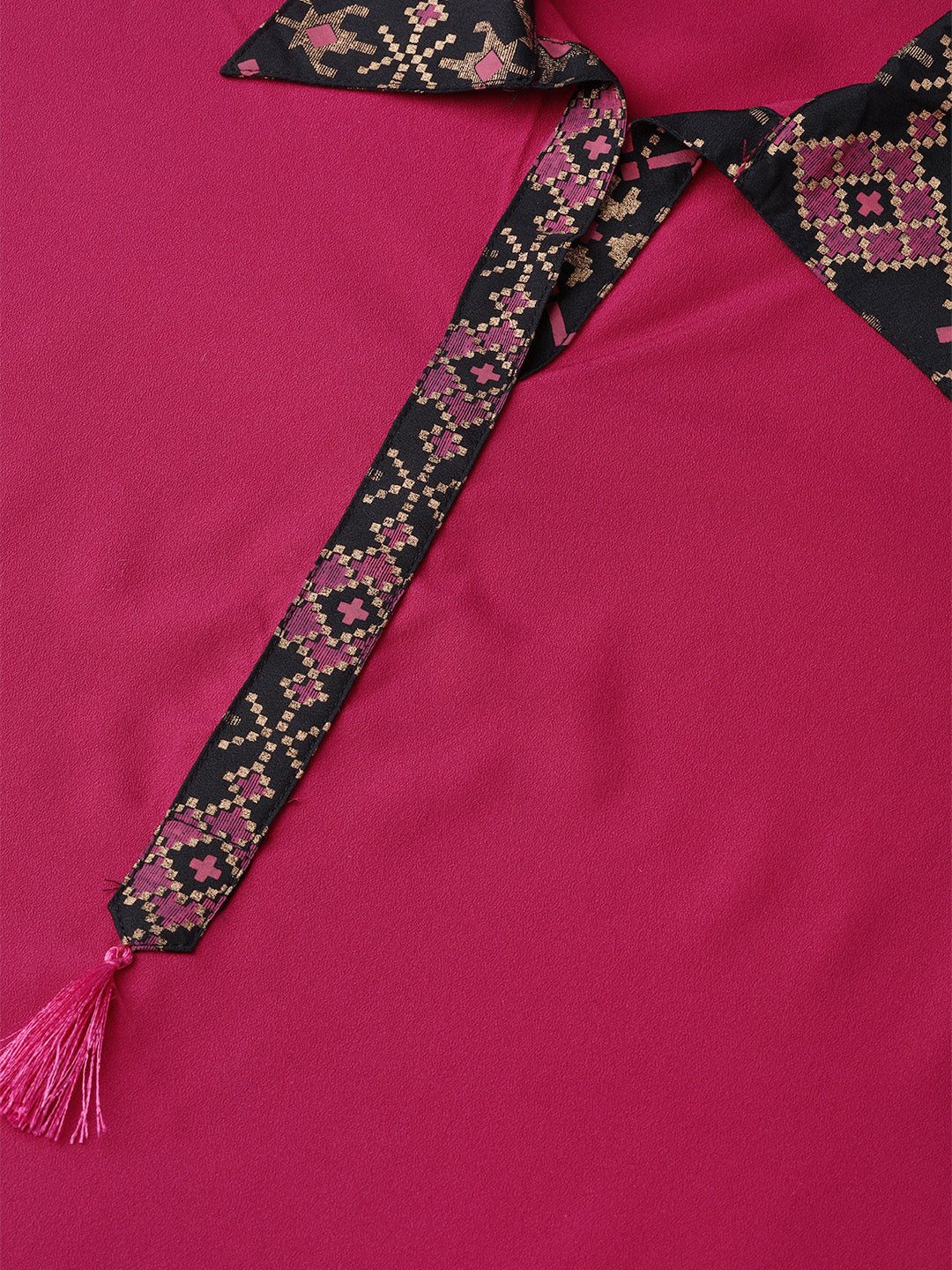 Women's Pink Crepe Kurta And Pant Set - Ziyaa