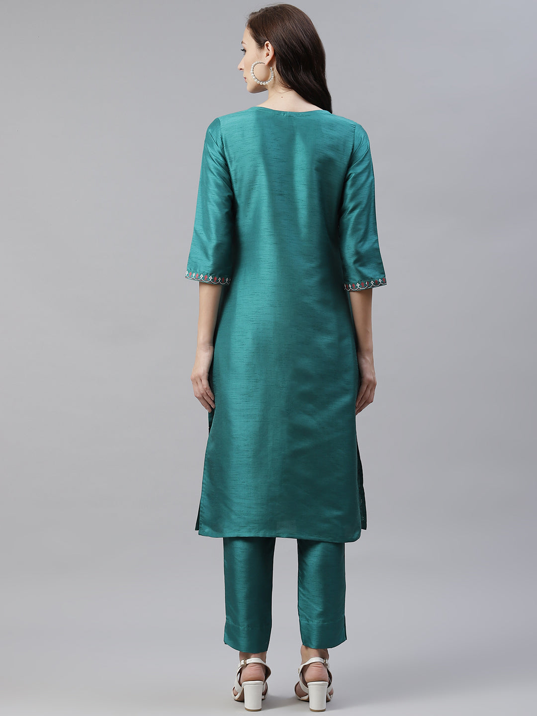 Women Green Silk Kurta by Ziyaa (1 Pc Set)