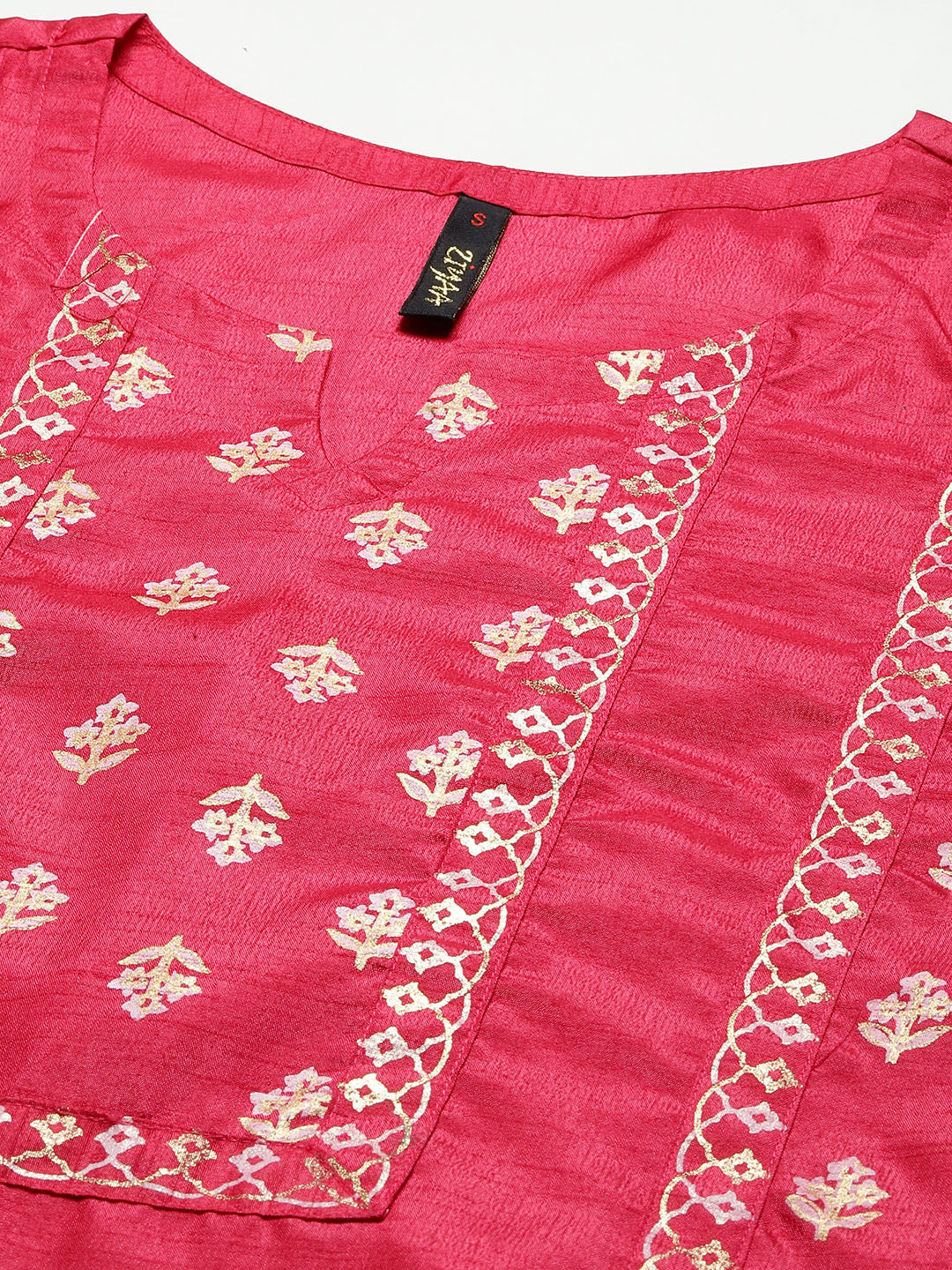 Women Pink Silk Kurta by Ziyaa (1 Pc Set)