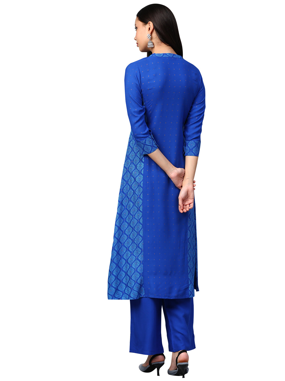 Women's Royal Blue Rayon Kurta - Ziyaa