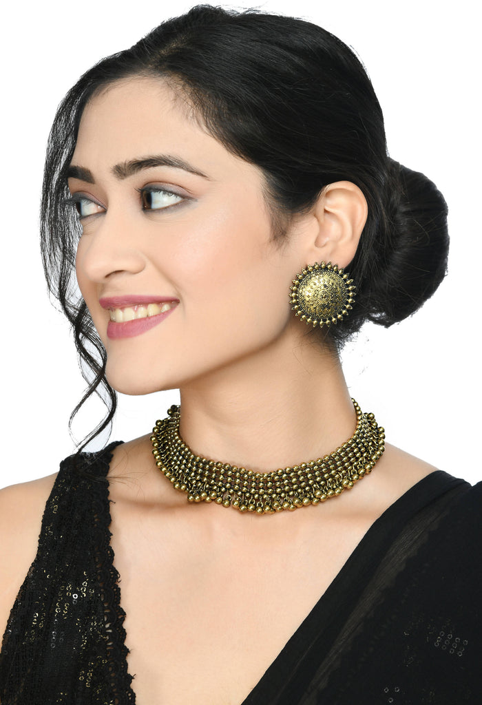 Trendia Golden Colour Chokar Necklace with