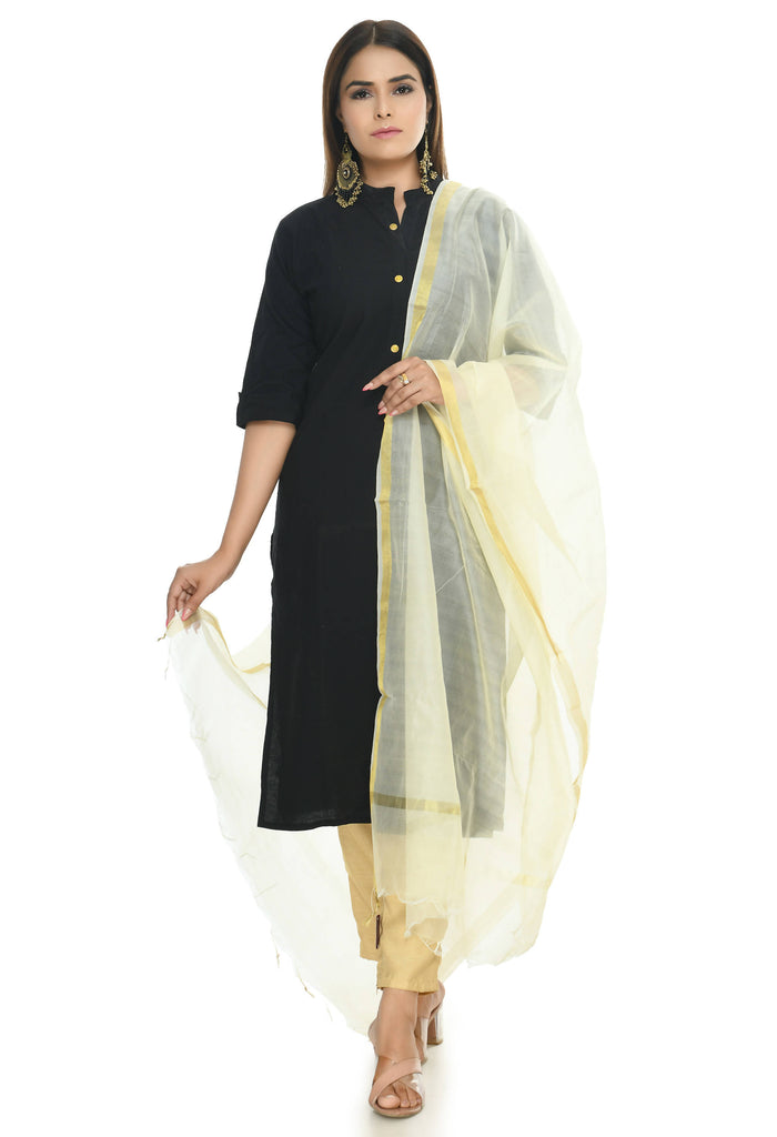 Women's Banarsi Chanderi Piping Dupatta Mfd0028