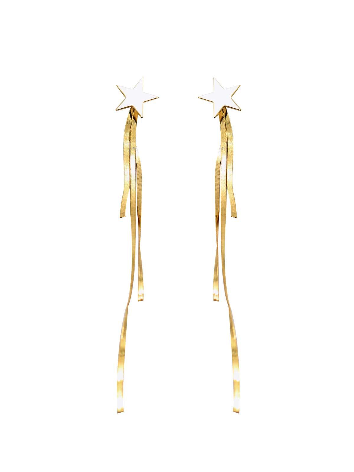 Women's Alluring Gold Tone Long Earrings - Odette