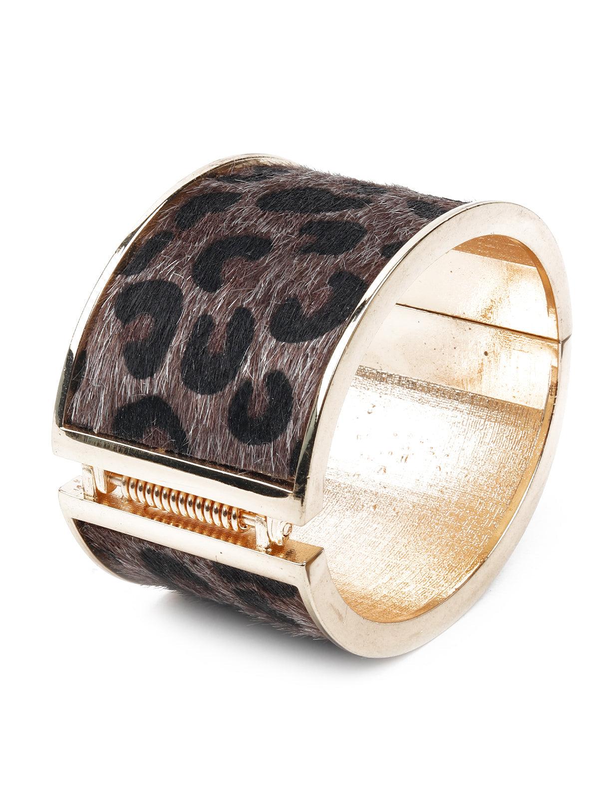 Women's Animal Print Smooth Wide Bracelet Cuff - Odette