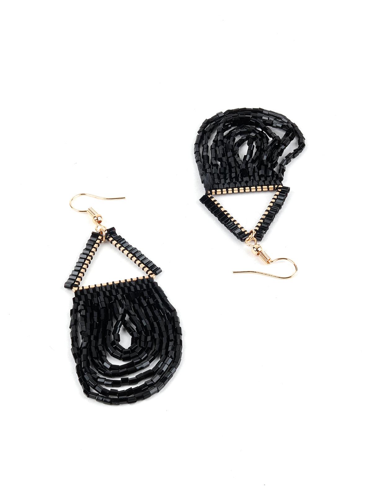 Women's Aria Black Dangle Earrings - Odette