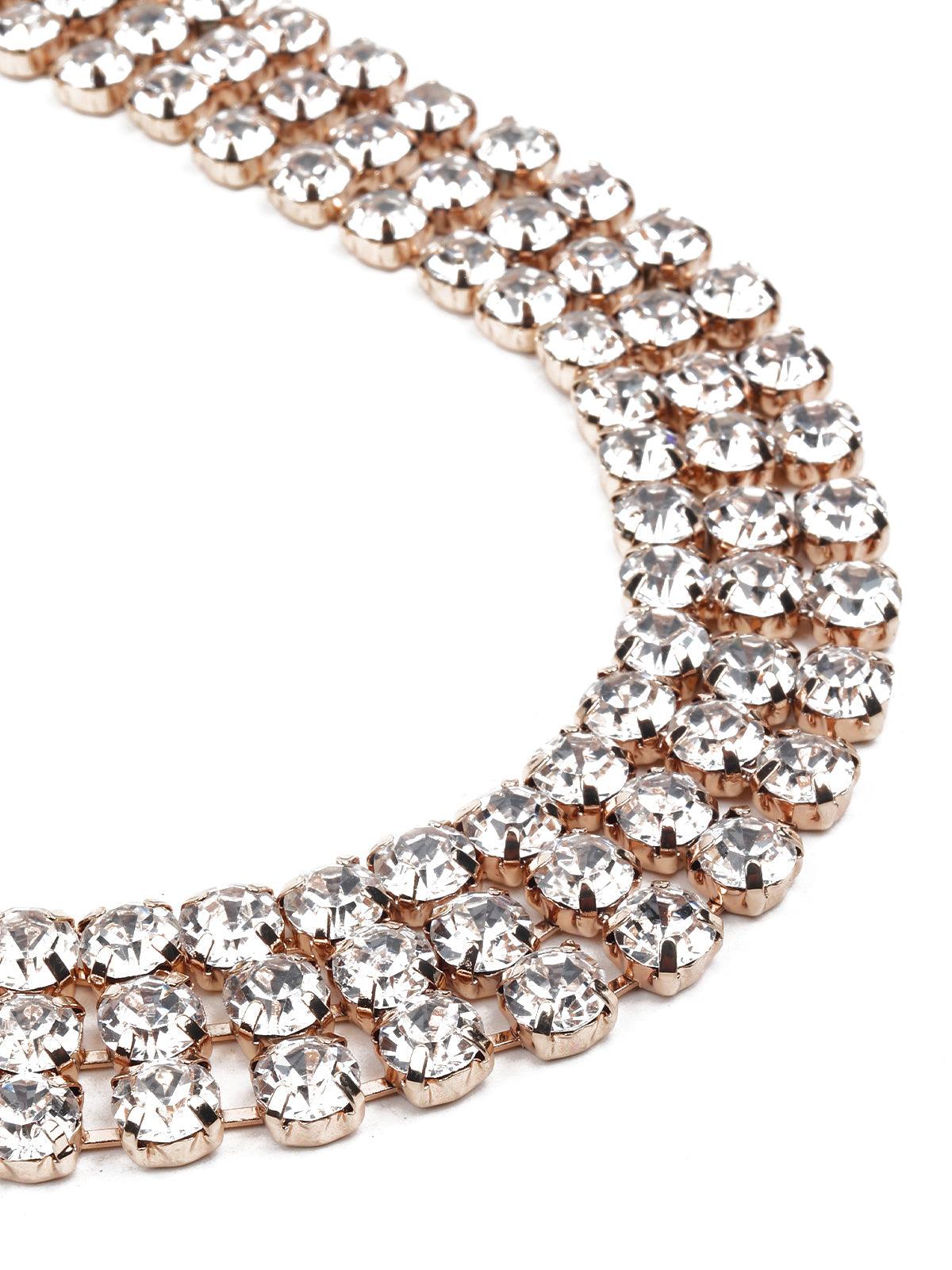 Women's Artificial Crystal Layered Statement Necklace - Odette
