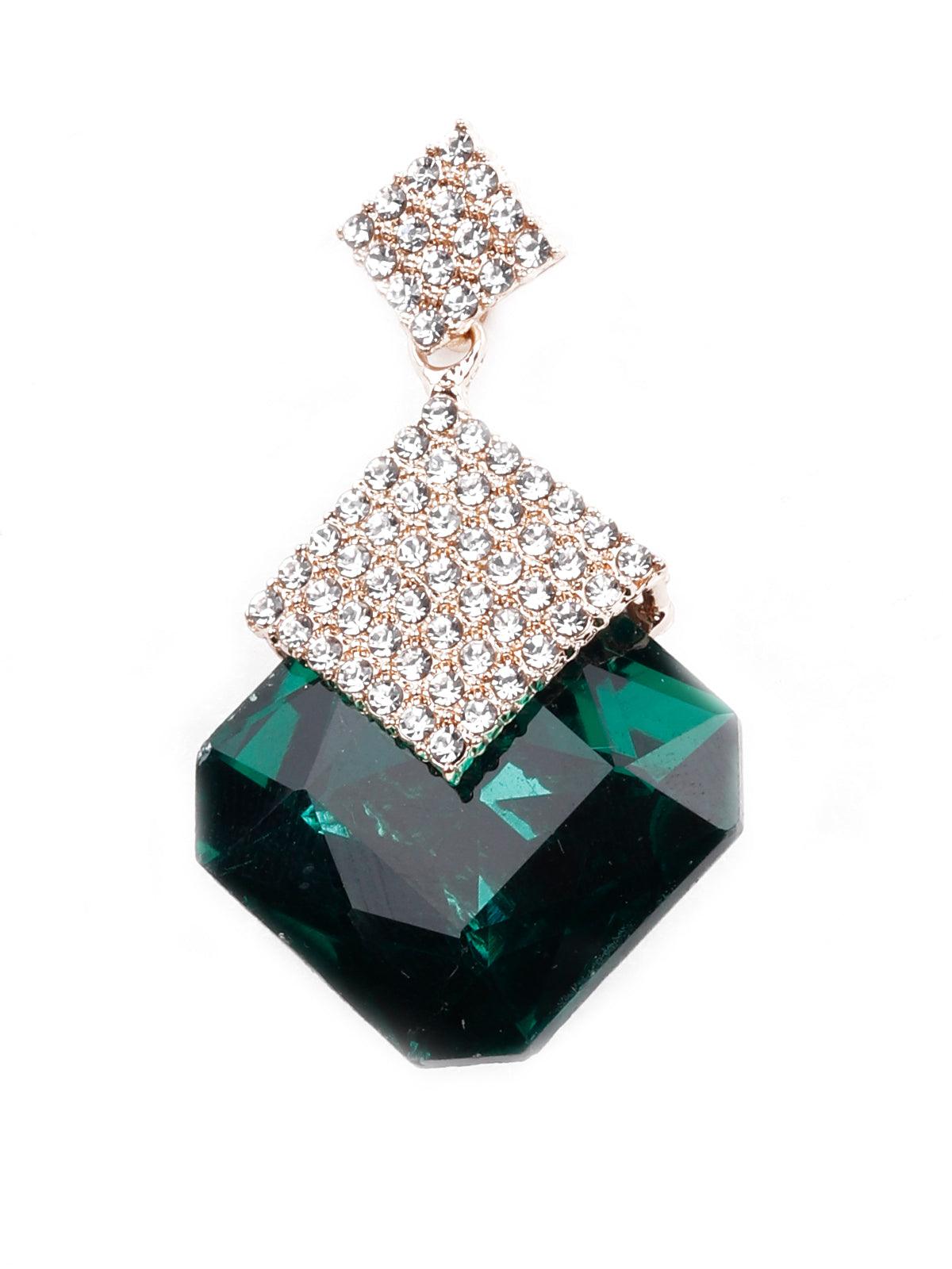 Women's Artificial Crystal-Studded Elegant Drop Earrings - Odette
