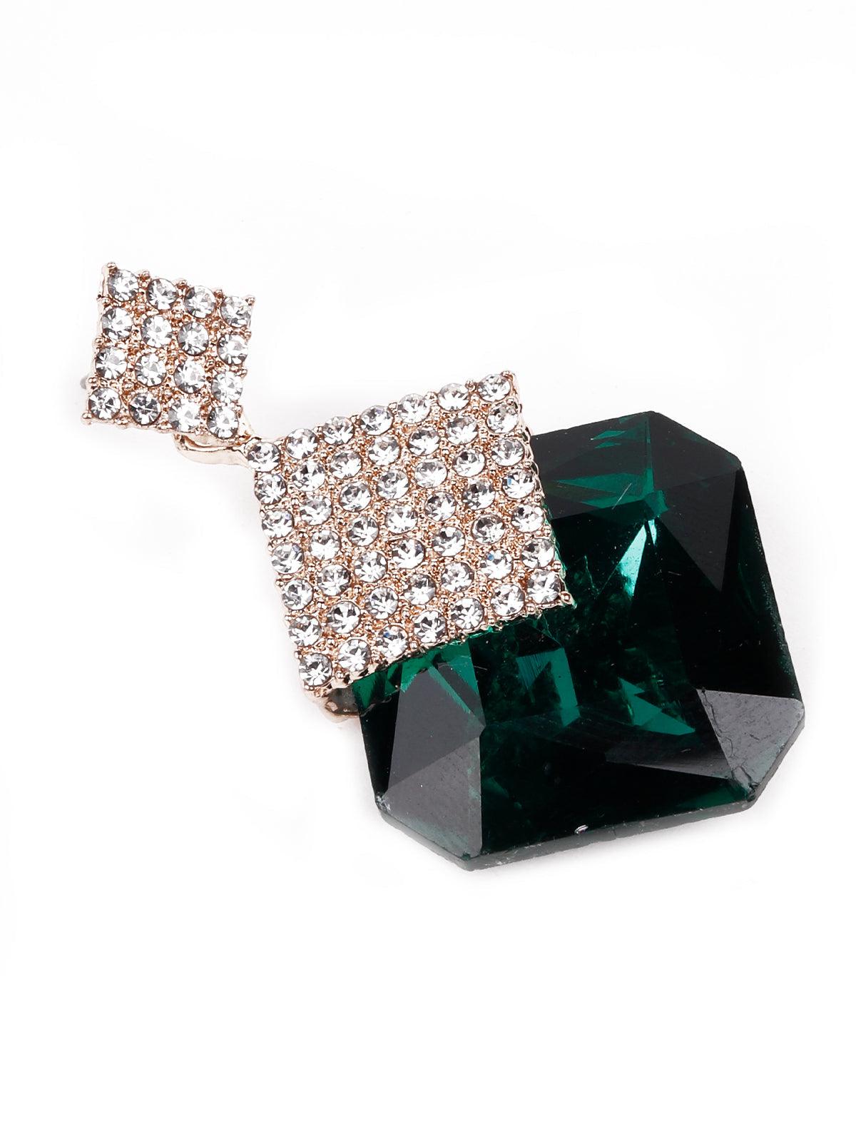 Women's Artificial Crystal-Studded Elegant Drop Earrings - Odette