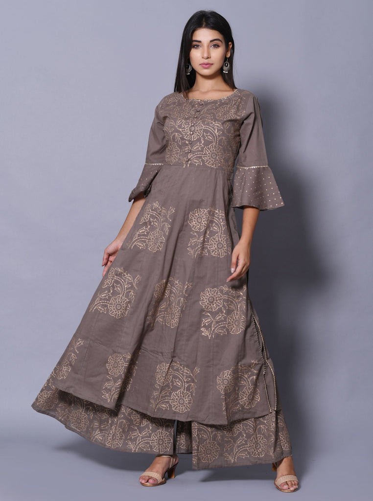 Women's Anarkali Kurta With Palazzo (2Pc Set)
