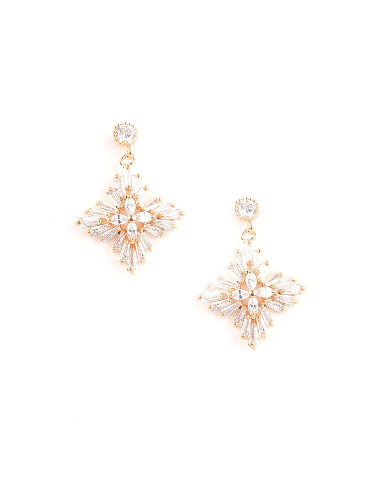 Women's Azalea Floral Crystal Embellished Earrings - Odette