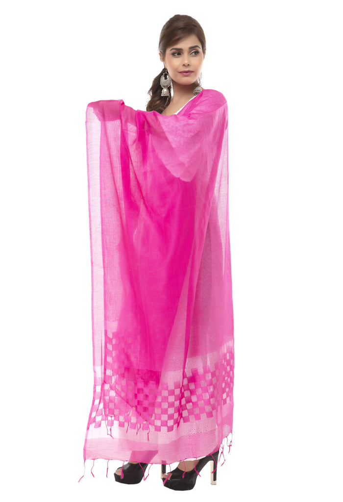 Women's Buta Cut Design Pink Colour Dupatta Mfd0041